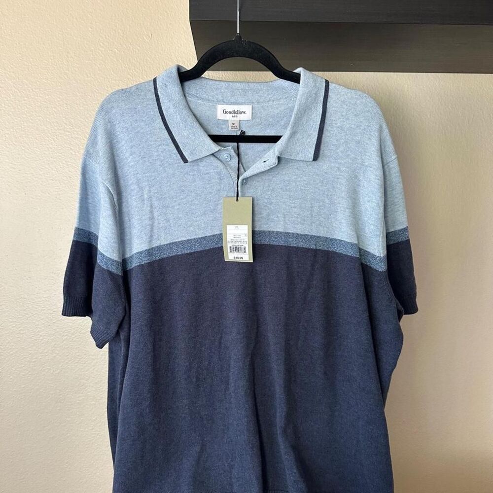 Goodfellow-co Men's Blue and Navy Polo-shirts